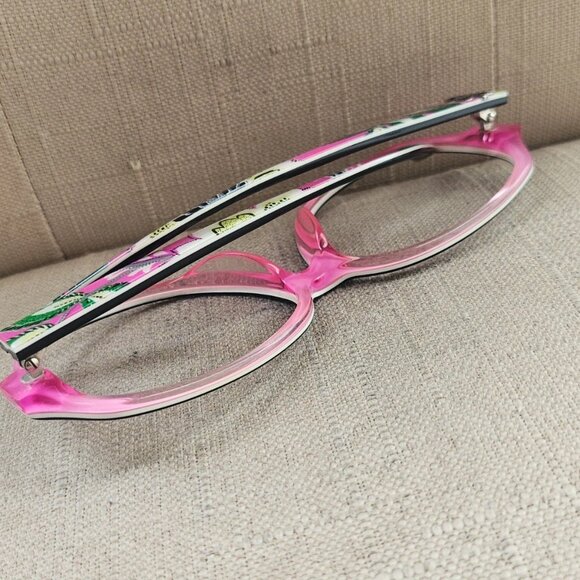 Vera Bradley Women Eyeglasses Sunglasses Frame Big Face Glasses Black/Pink - Picture 7 of 12